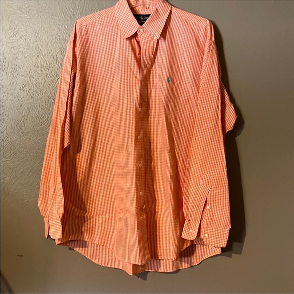 Ralph Lauren Orange Casual Button Down Shirt Lightweight